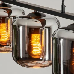 Suspension Verre 15cm Lauden Fumé, 3 lumières