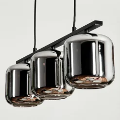 Suspension Verre 15cm Lauden Fumé, 3 lumières