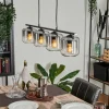 Suspension Verre 15cm Lauden Clair, Fumé, 4 lumières