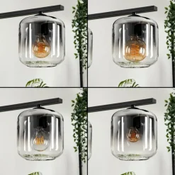 Suspension Verre 15cm Lauden Clair, Fumé, 4 lumières