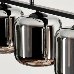 Suspension Verre 15cm Lauden Fumé, 4 lumières