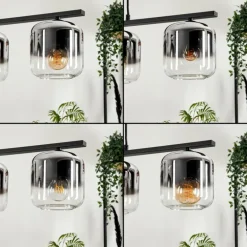 Suspension Verre 15cm Lauden Clair, Fumé, 4 lumières