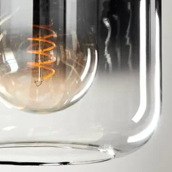 Suspension Verre 20cm Lauden Chrome, Clair, Fumé, 1 lumière