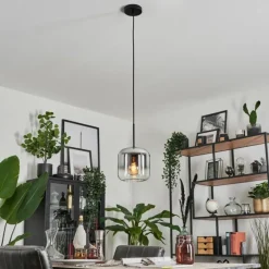 Suspension Verre 20cm Lauden Chrome, Clair, Fumé, 1 lumière