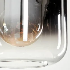 Suspension Verre 25cm Lauden Chrome, Clair, Fumé, 1 lumière