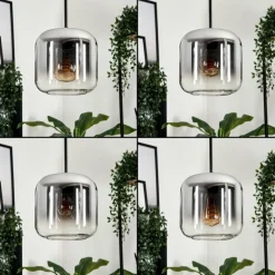 Suspension Verre 20cm Lauden Clair, Fumé, 1 lumière