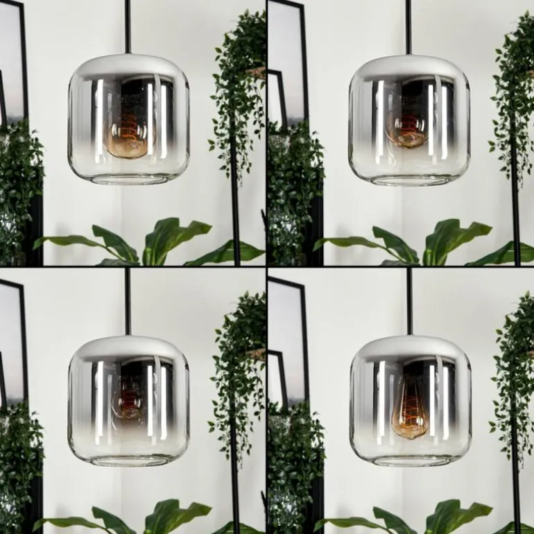 Suspension Verre 20cm Lauden Clair, Fumé, 1 lumière