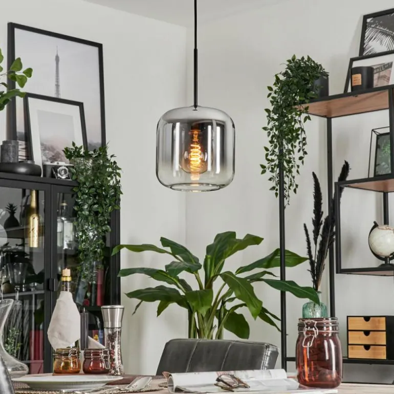 Suspension Verre 20cm Lauden Clair, Fumé, 1 lumière