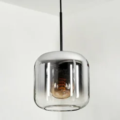 Suspension Verre 20cm Lauden Clair, Fumé, 1 lumière