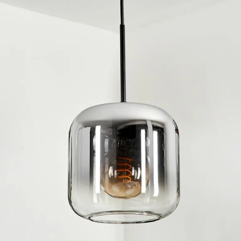 Suspension Verre 20cm Lauden Clair, Fumé, 1 lumière