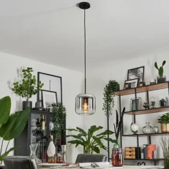 Suspension Verre 20cm Lauden Clair, Fumé, 1 lumière