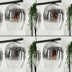 Suspension Verre 20cm Vevino Clair, Fumé, 4 lumières