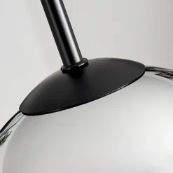 Suspension Verre 15cm Vevino Chrome, Clair, Fumé, 1 lumière