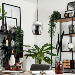 Suspension Verre 15cm Vevino Fumé, 1 lumière