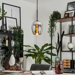 Suspension Verre 15cm Vevino Fumé, 1 lumière