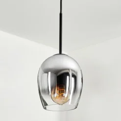 Suspension Verre 15cm Vevino Clair, Fumé, 1 lumière