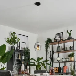 Suspension Verre 15cm Vevino Clair, Fumé, 1 lumière