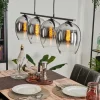 Suspension Verre 20cm Vevino Chrome, Clair, Fumé, 4 lumières
