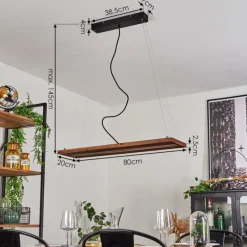 Suspension Versoix LED Chrome, Noir, 1 lumière