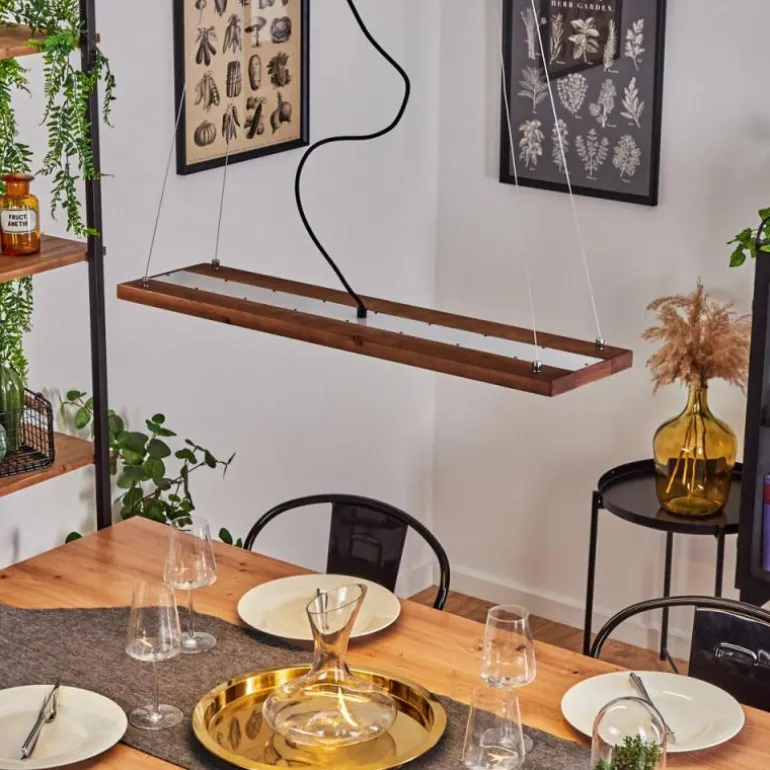 Suspension Versoix LED Chrome, Noir, 1 lumière