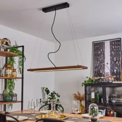 Suspension Versoix LED Chrome, Noir, 1 lumière