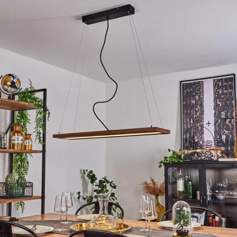 Suspension Versoix LED Chrome, Noir, 1 lumière