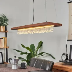 Suspension Versoix LED Chrome, Noir, 1 lumière