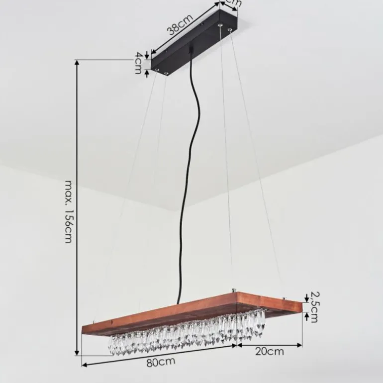 Suspension Versoix LED Chrome, Noir, 1 lumière