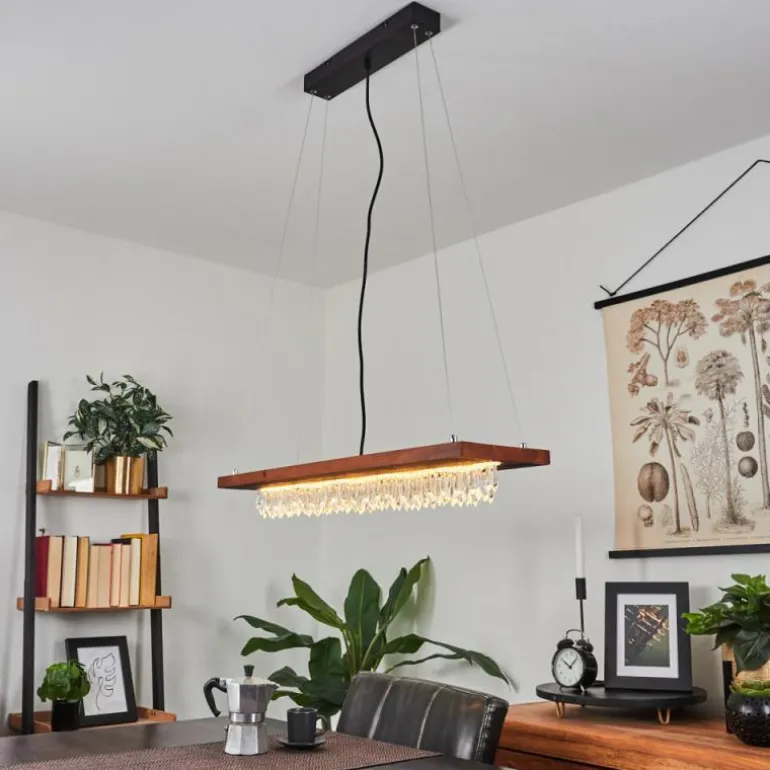 Suspension Versoix LED Chrome, Noir, 1 lumière