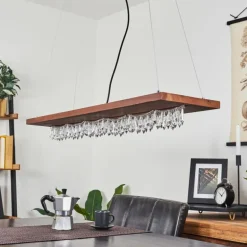 Suspension Versoix LED Chrome, Noir, 1 lumière