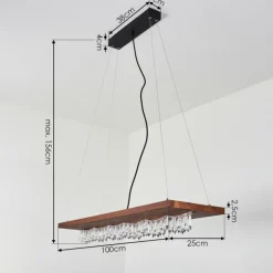 Suspension Versoix LED Chrome, Noir, 1 lumière