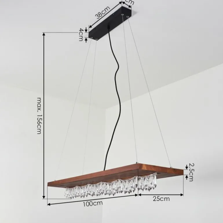 Suspension Versoix LED Chrome, Noir, 1 lumière