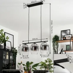 Suspension Vevino Clair, Fumé, 3 lumières