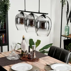 Suspension Vevino Clair, Fumé, 3 lumières