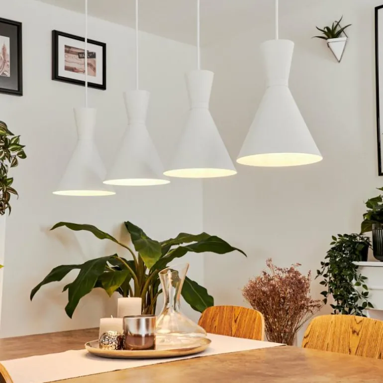 Suspension Vijes Blanc, 4 lumières