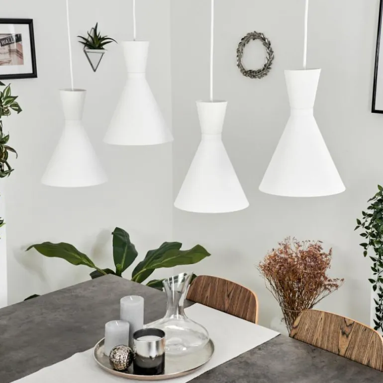 Suspension Vijes Blanc, 4 lumières