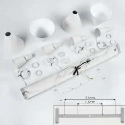 Suspension Vijes Blanc, 4 lumières