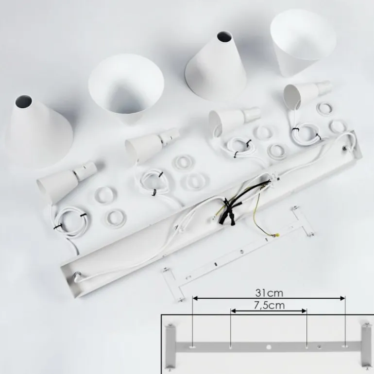 Suspension Vijes Blanc, 4 lumières