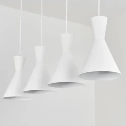 Suspension Vijes Blanc, 4 lumières