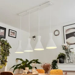 Suspension Vijes Blanc, 4 lumières