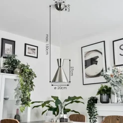 Suspension Vijes Nickel mat, 1 lumière