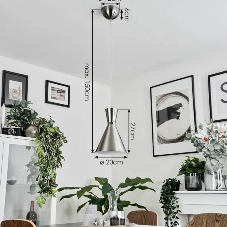 Suspension Vijes Nickel mat, 1 lumière