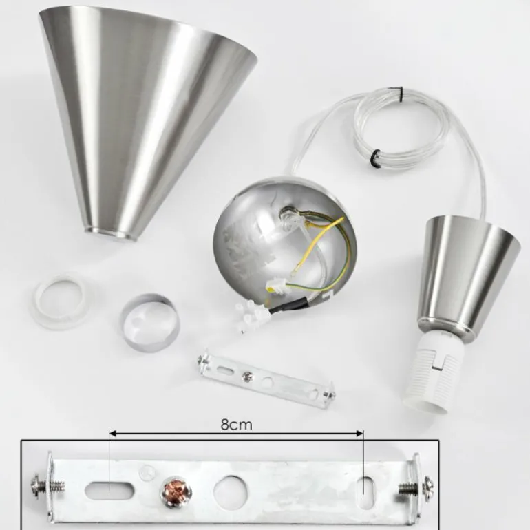 Suspension Vijes Nickel mat, 1 lumière