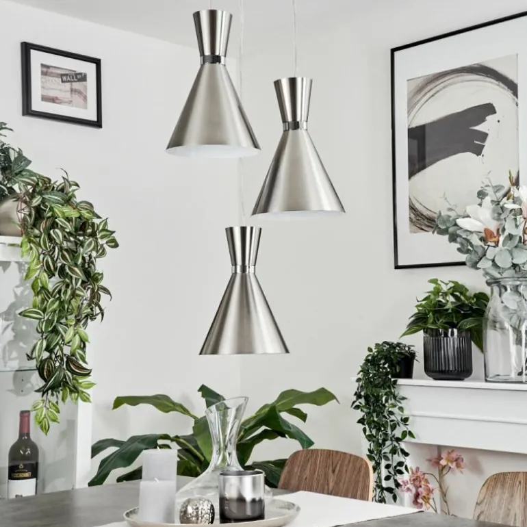 Suspension Vijes Nickel mat, 3 lumières