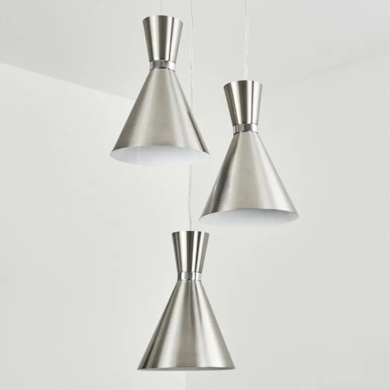 Suspension Vijes Nickel mat, 3 lumières