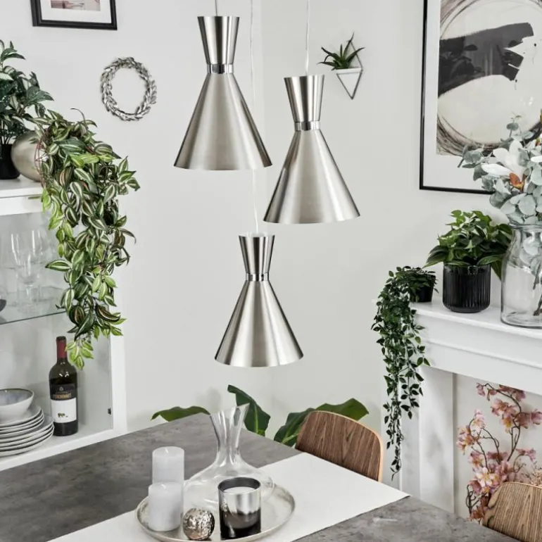 Suspension Vijes Nickel mat, 3 lumières