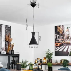 Suspension Vijes Noir, 1 lumière