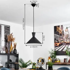 Suspension Vijes Noir, 1 lumière