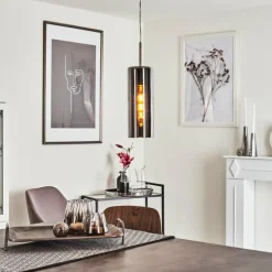 Suspension Vimodrone Nickel mat, 1 lumière