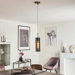 Suspension Vimodrone Nickel mat, 1 lumière